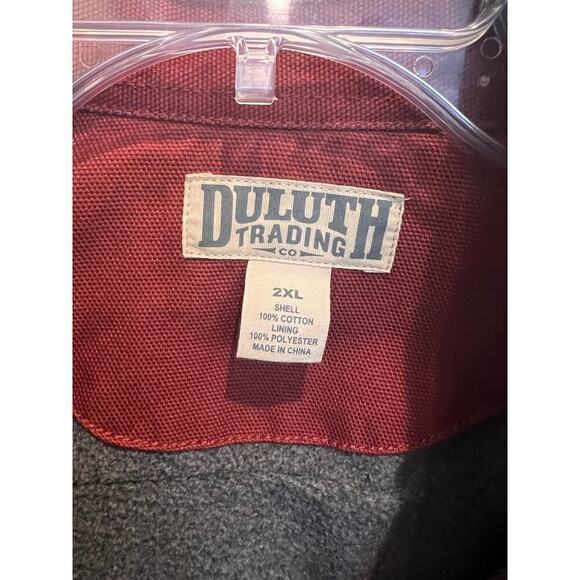 Duluth Trading Co men's fleece lined rusty red button down. 100% cotton. Sz 2XL - Picture 5 of 8